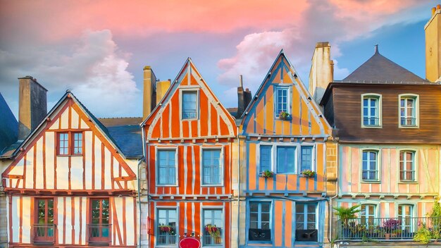 Vannes halftimbered houses colorful facades