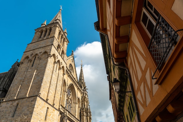 Vannes medieval coastal town, exteriors of St. Peter's Cathedral Basilica, Morbihan department, Brittany, France