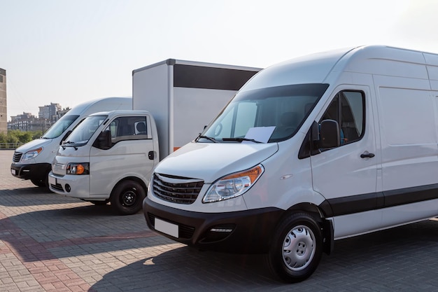 Vans and trucks at the transport exhibition