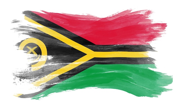 Vanuatu flag brush stroke, national flag on white background