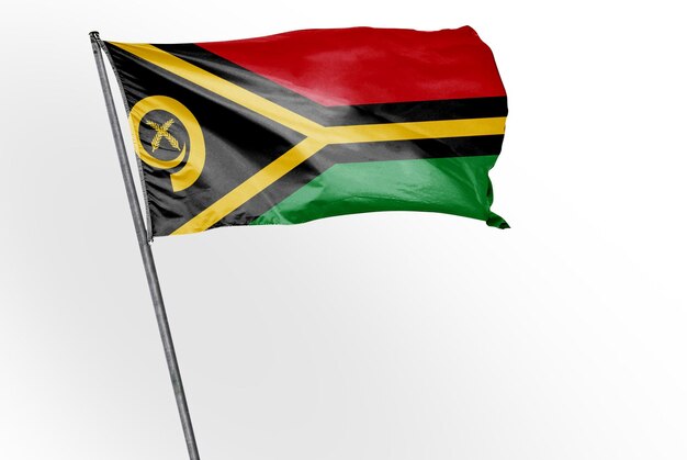 vanuatu waving flag on a white background image