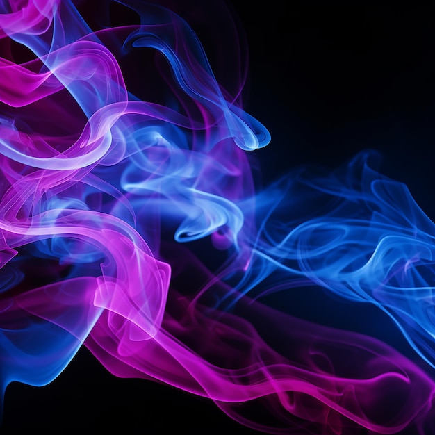 Vape smoke art blue and pink abstract