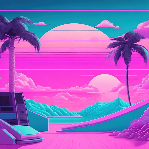 Vaporwave achtergrondbehang