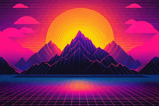 Photo vaporwave adventure retroinspired synthwave background experience ai generated