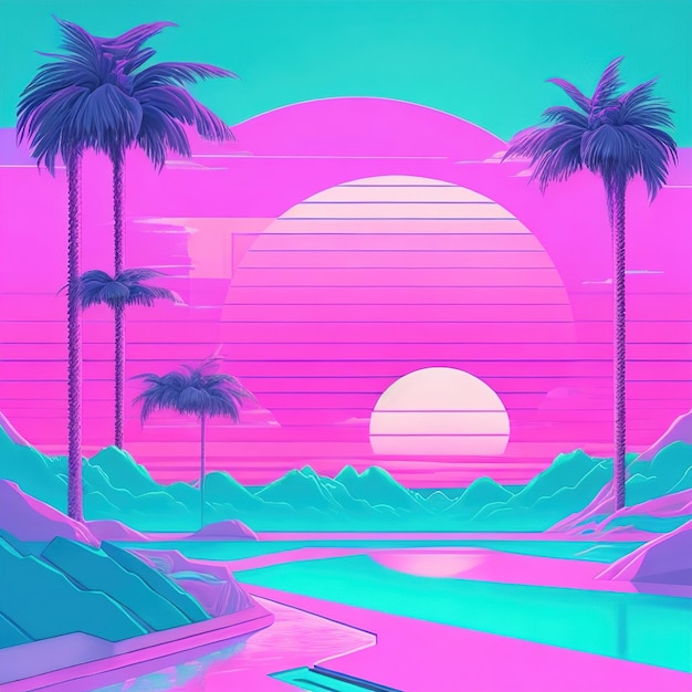 Фонные обои Vaporwave