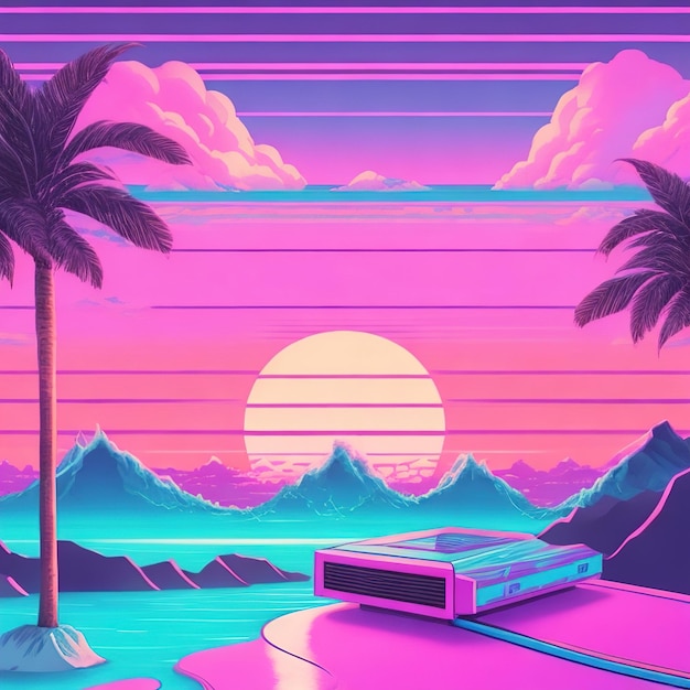 Фото Фонные обои vaporwave