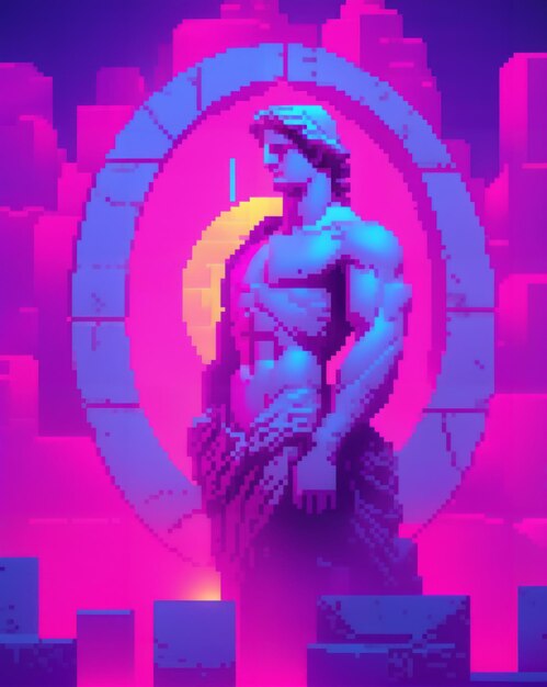 Греческая методология Vaporwave Пиксельное искусство