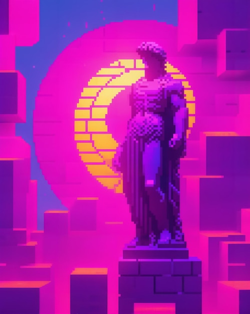 Vaporwave Greek Methodology Pixel Art