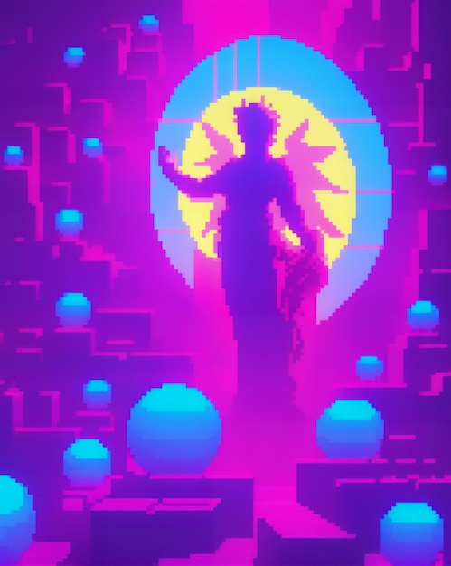 Vaporwave Greek Methodology Pixel Art