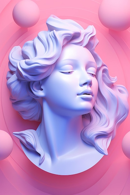 Vaporwave Greek Statue Illustration