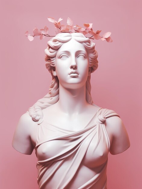 Vaporwave Greek Statue Illustration