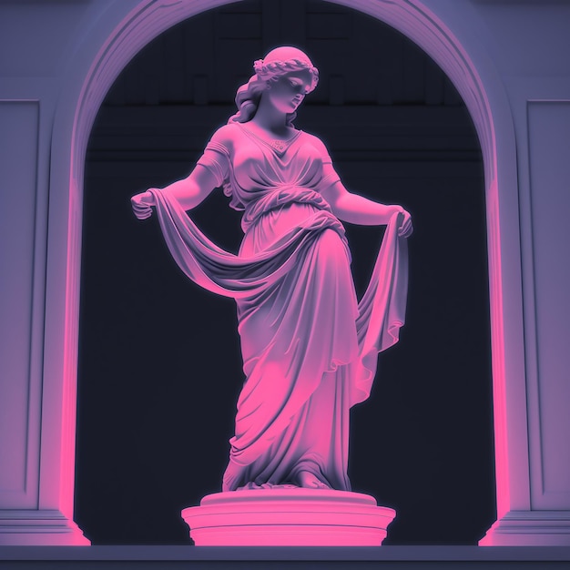 Photo vaporwave greek statue illustration