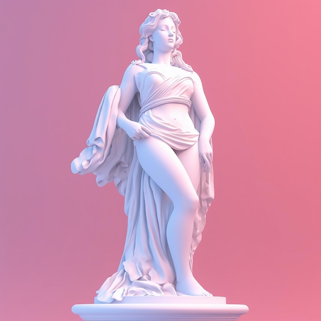 Vaporwave Greek Statue Illustration