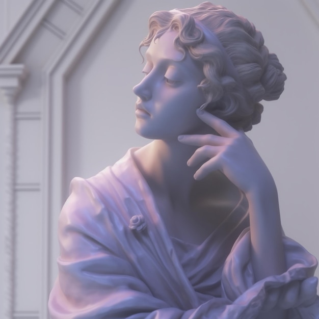 Vaporwave Greek Statue Illustration