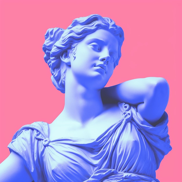 Vaporwave Greek Statue Illustration