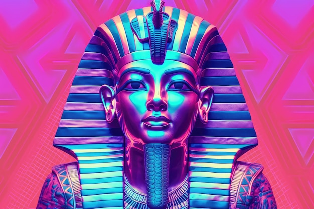 Vaporwave King Tut Illustration