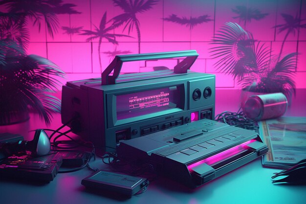 Vaporwave RetroFuturistic Landscape