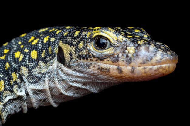 Varanus salvadory closeup head on isolated background