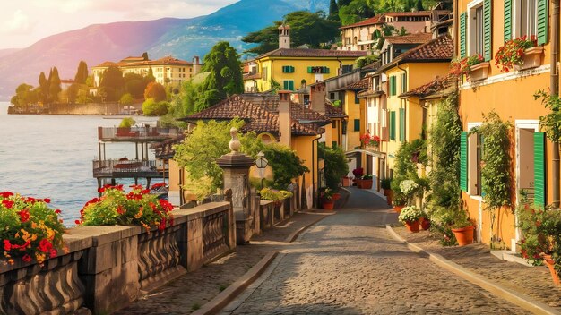 Photo varenna village lombardy italy