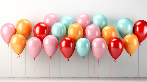 Variant color 3D balloons on white background