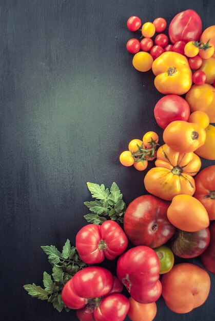 Foto variatie van verse rijpe tomaten