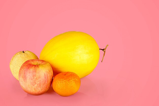 Variation kinds of fruit in vibrant color