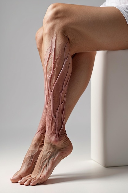 Photo varicose veins veins visible under the skin