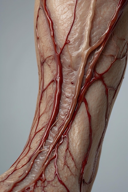 Photo varicose veins veins visible under the skin