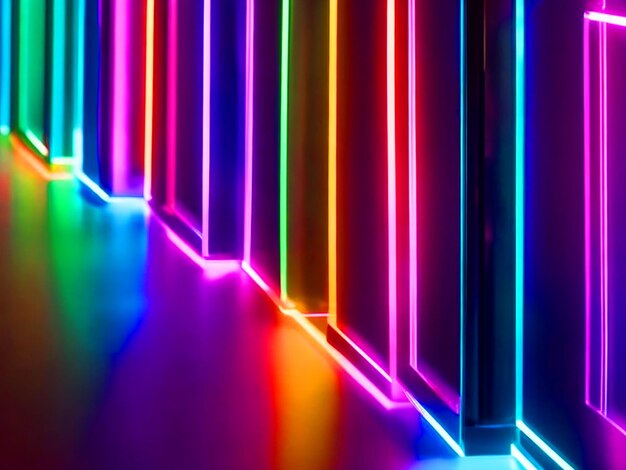 Фото Различные огни с сильными цветами в rgb с электрифицирующим электронным неоновым эффектом скачивание изображения 4k