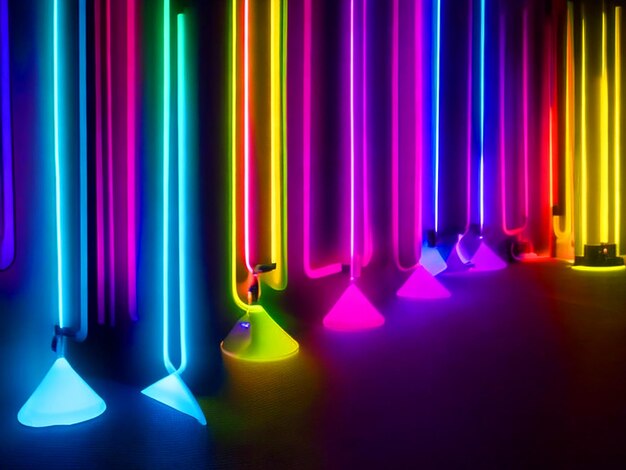 Photo varies lights with strong colors in rgb with electrifying electronic neon effect 4k image downloade