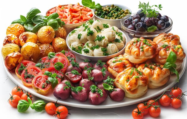 Variety of baked vegetables