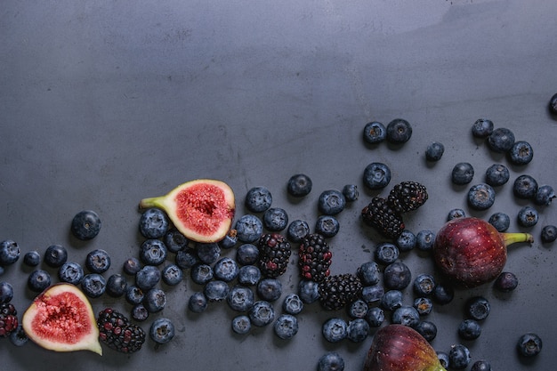 Variety of berries and figs