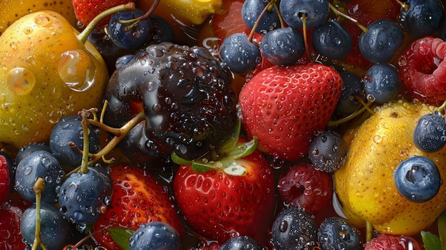 Variety of berries Fruit still life painting