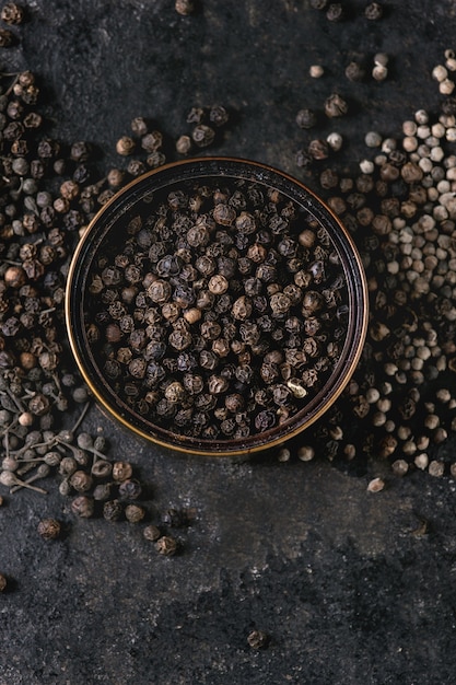 variety of black peppers