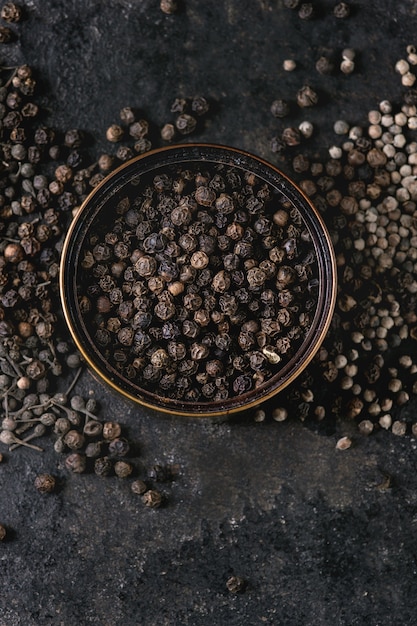 Variety of black peppers