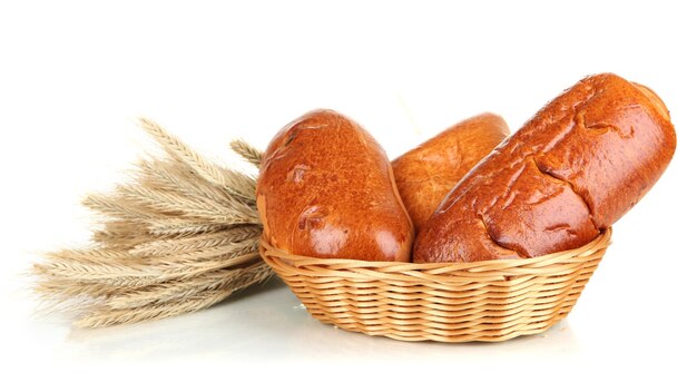 Variety of bread isolated on white