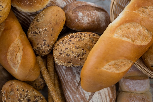 Variety of breads