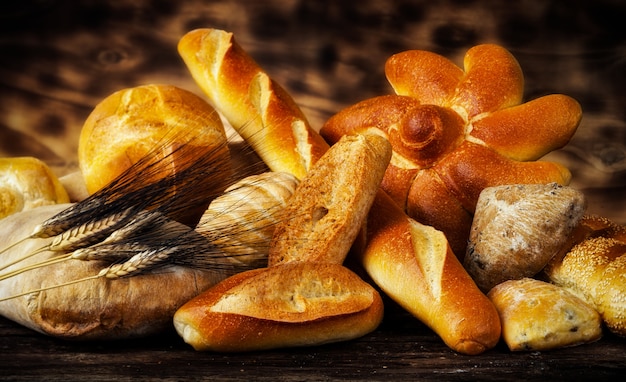 Variety of breads