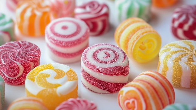 Photo a variety of candy including one that has the number 3 on it