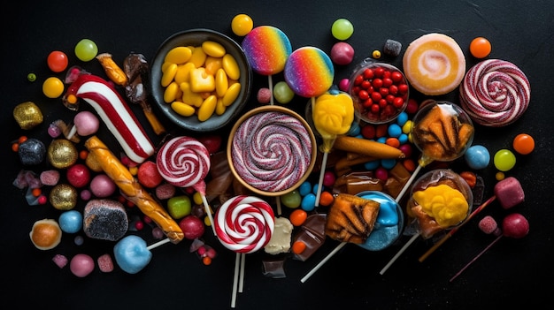 A variety of candy on a table