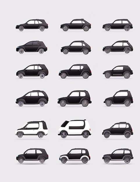 다양한 자동차 환상적인 자동차 실루 인공지능에 의해 생성