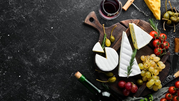 Variety Cheese soft brie and blue トップビュー テキストに自由なスペースがあります