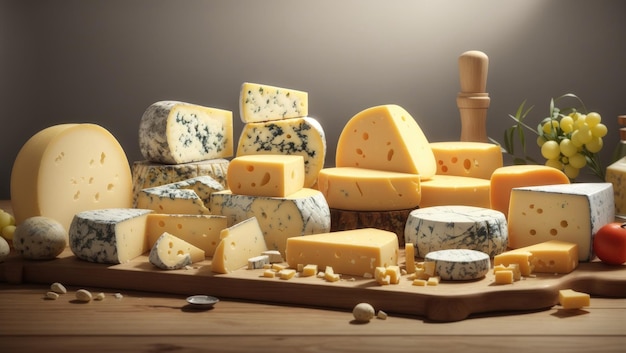 Variety of Cheeses on Display