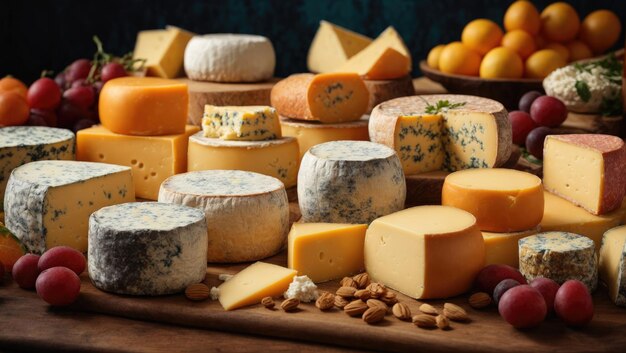 Variety of Cheeses on Display