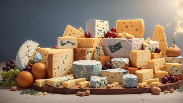 Variety of Cheeses on Display