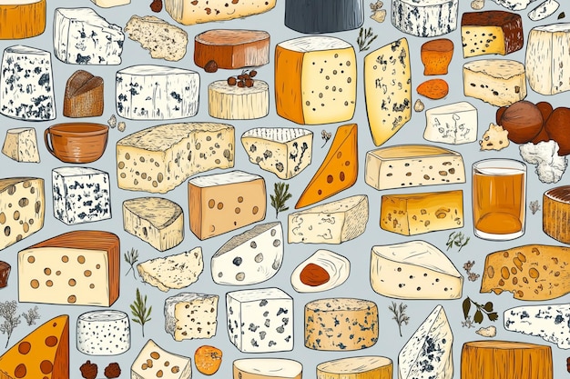 a variety of cheeses