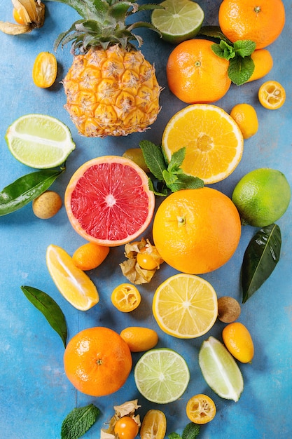 Variety of citrus fruits