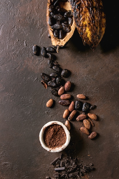 Variety of cocoa beans