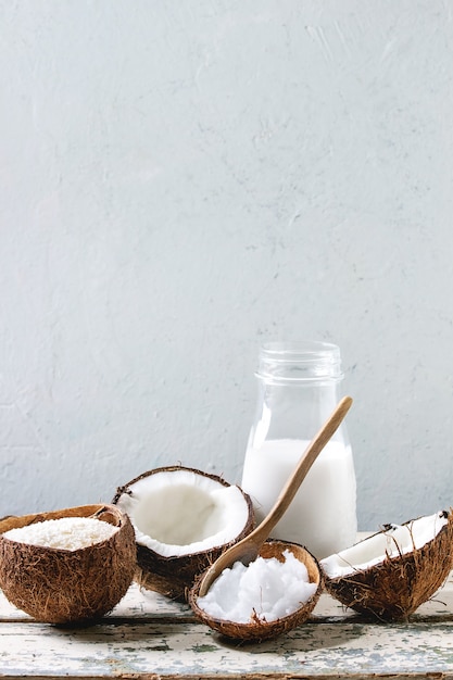 Variety of coconut products