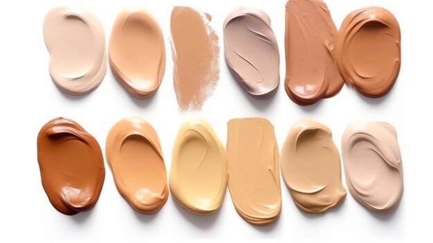 A variety of conceal shades for different skin tones Generative ai